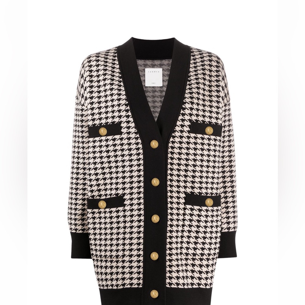 Sandro houndstooth oversized cardigan size 1 (XS)